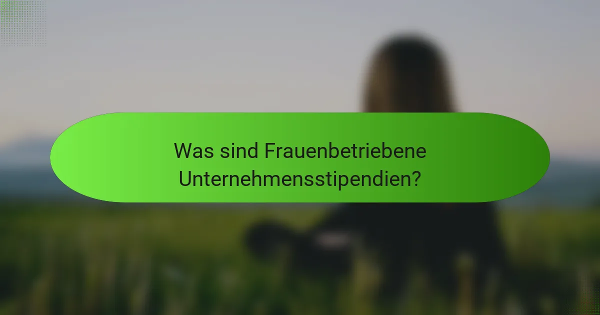 Was sind Frauenbetriebene Unternehmensstipendien?