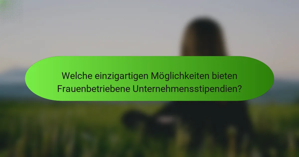 Welche einzigartigen Möglichkeiten bieten Frauenbetriebene Unternehmensstipendien?