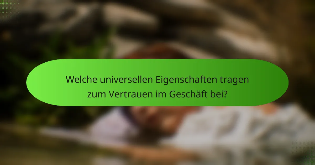 Welche universellen Eigenschaften tragen zum Vertrauen im Geschäft bei?